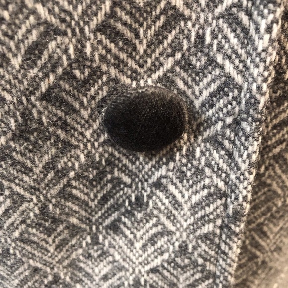 Talbots Petites 10P Gray White Tweed Wool Blend Blazer Lined Black Label - Picture 4 of 7